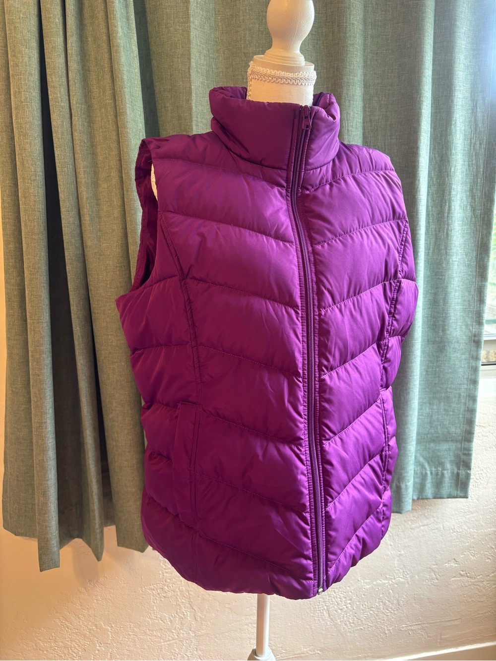 Lands' End Magenta Quilted Vest